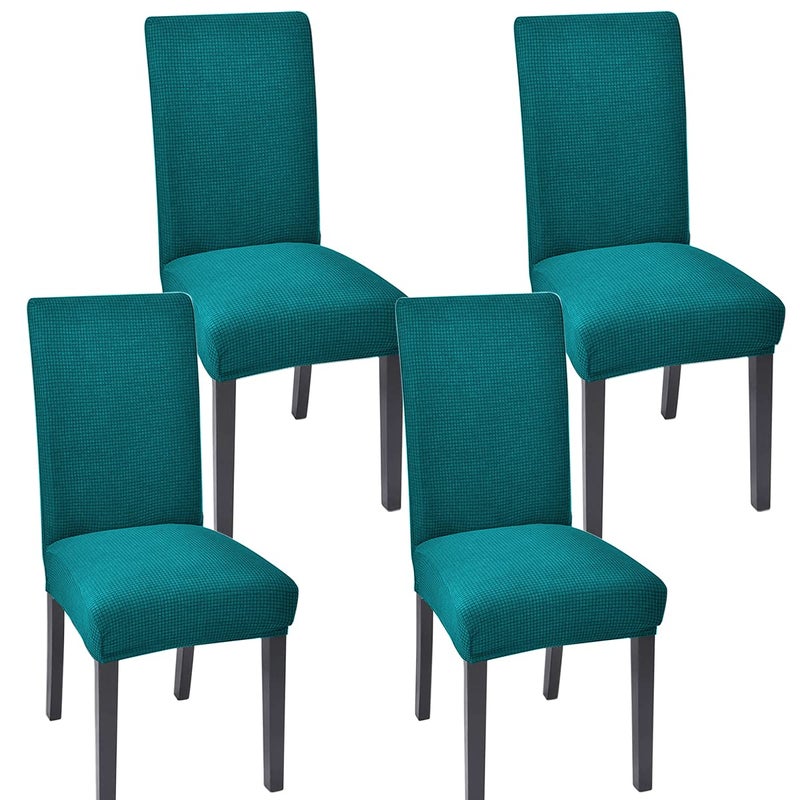 Aertiavty Chair Covers for Dining Room Set of 4 Kitchen Chair Seat Covers, Dining Room Chair Covers Chair Slipcover Parsons Chair Covers, Teal - Image 1